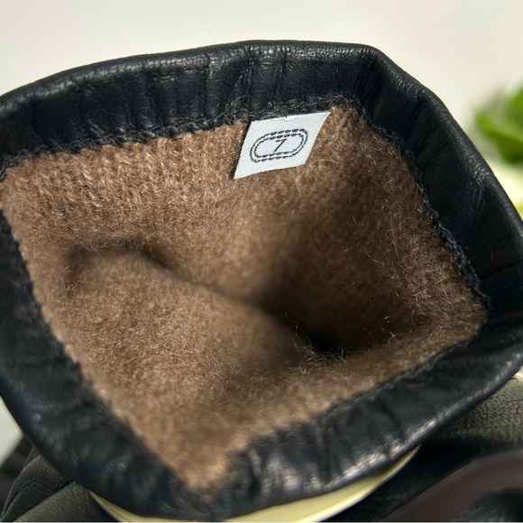 Alfani Luxe Genuine Black Leather Gloves Cashmere Lined NEW - Picture 6 of 8